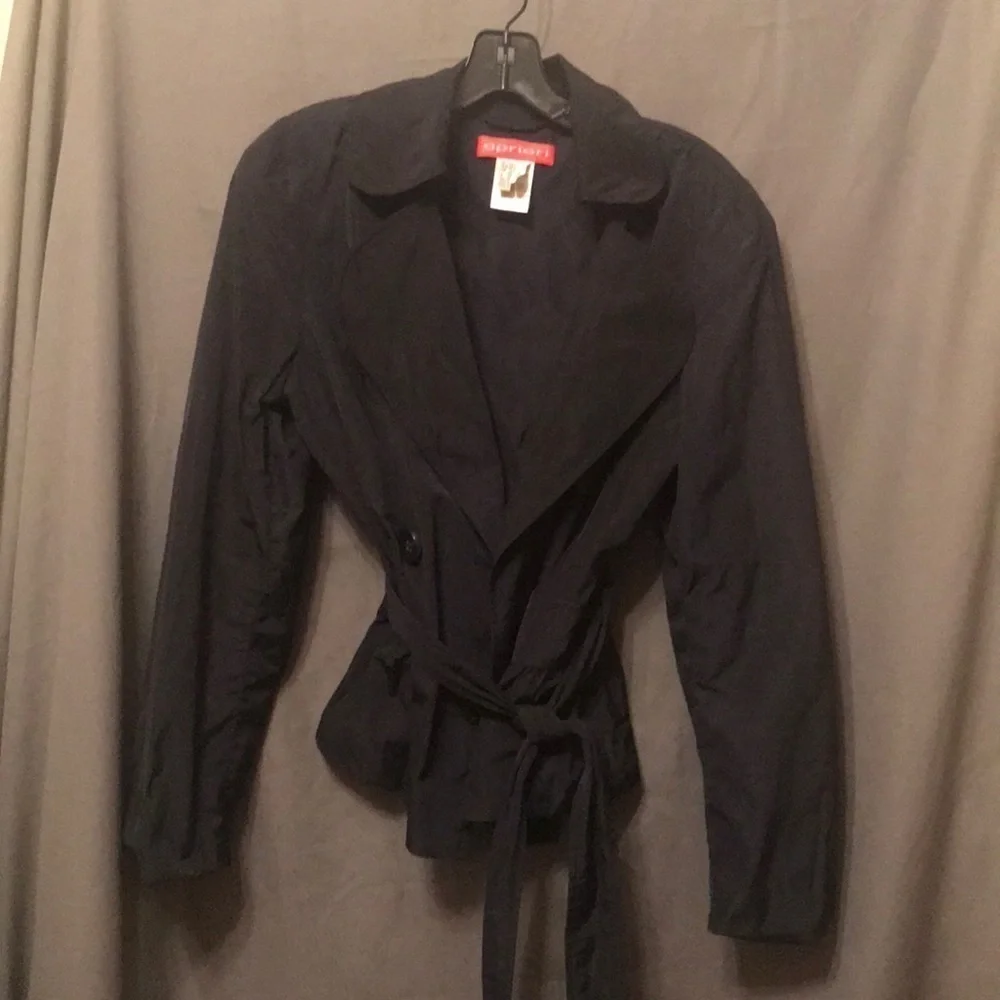 Apriori Women’s Black Trench Coat SZ 12